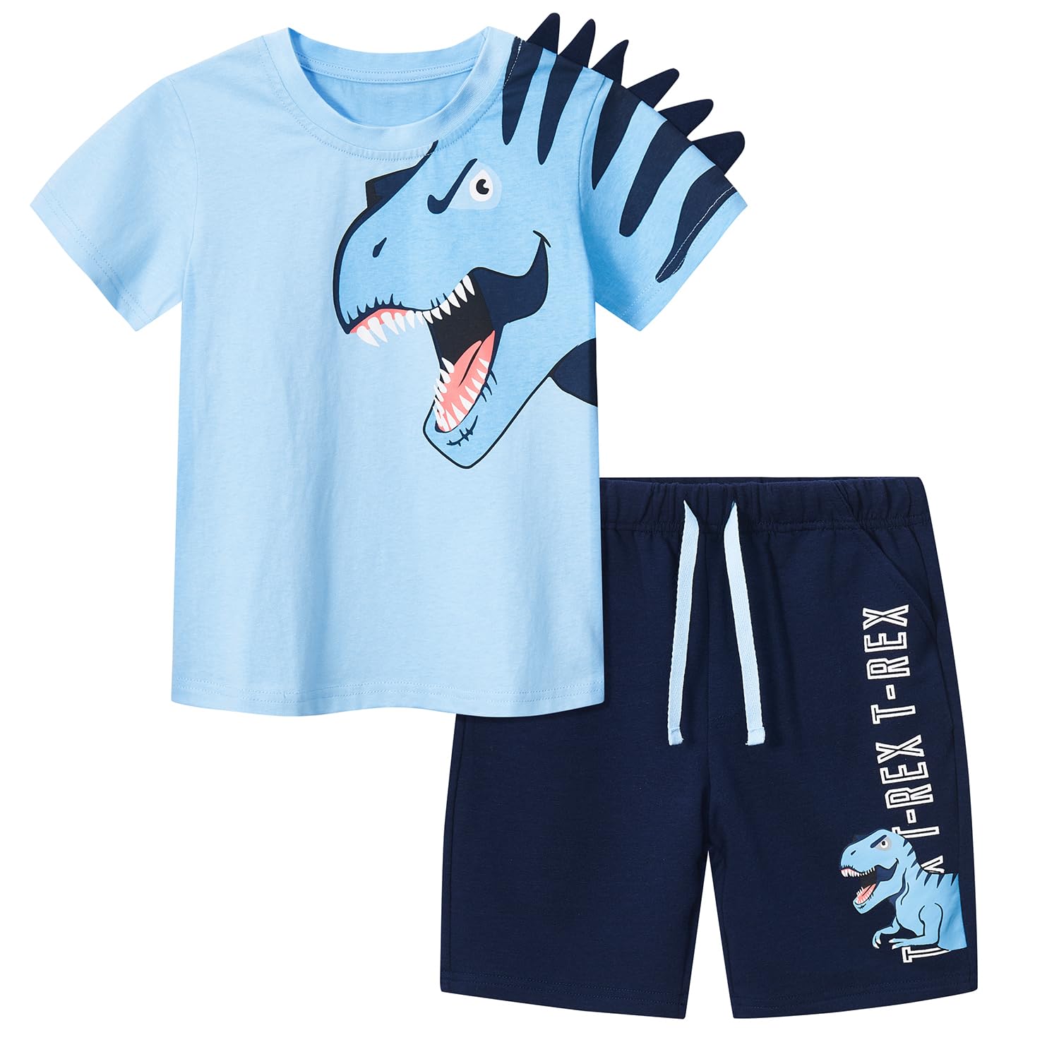 Bumeex Toddler Boy's Cotton Short Sleeve T-Shirt and Short Set 2-7Y