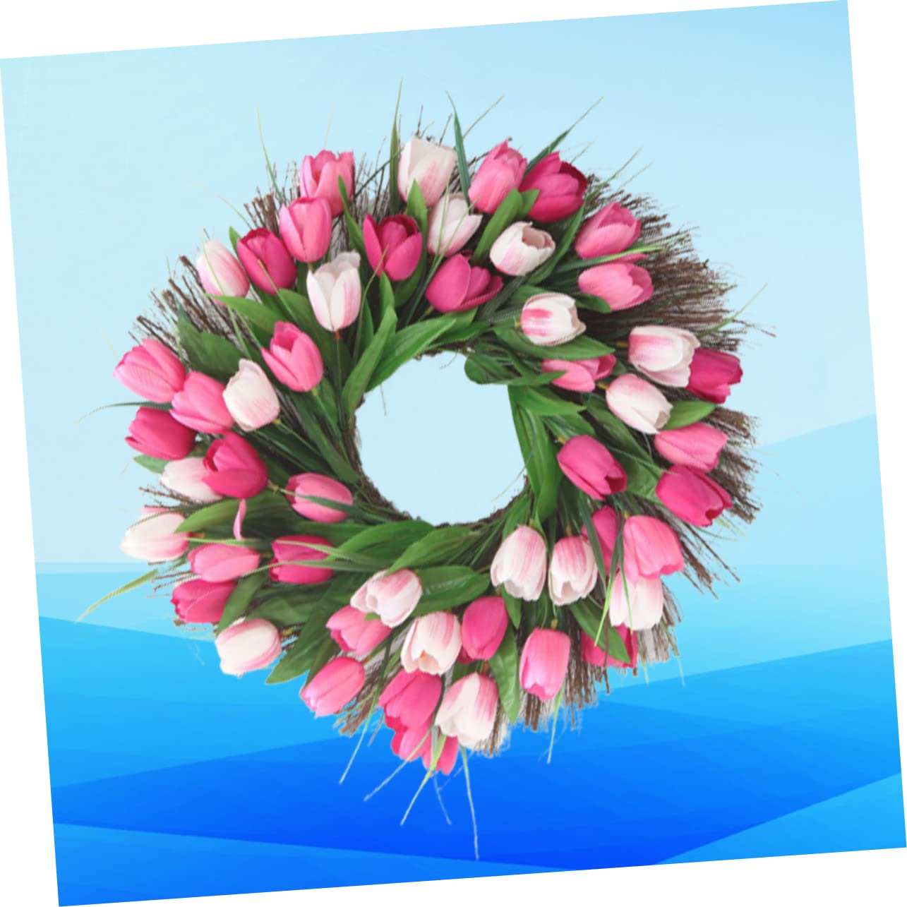 Guirnalda De Tulipanes Artificiales De Rattan Rosa Decoración para Bodas y Adornos para Puertas