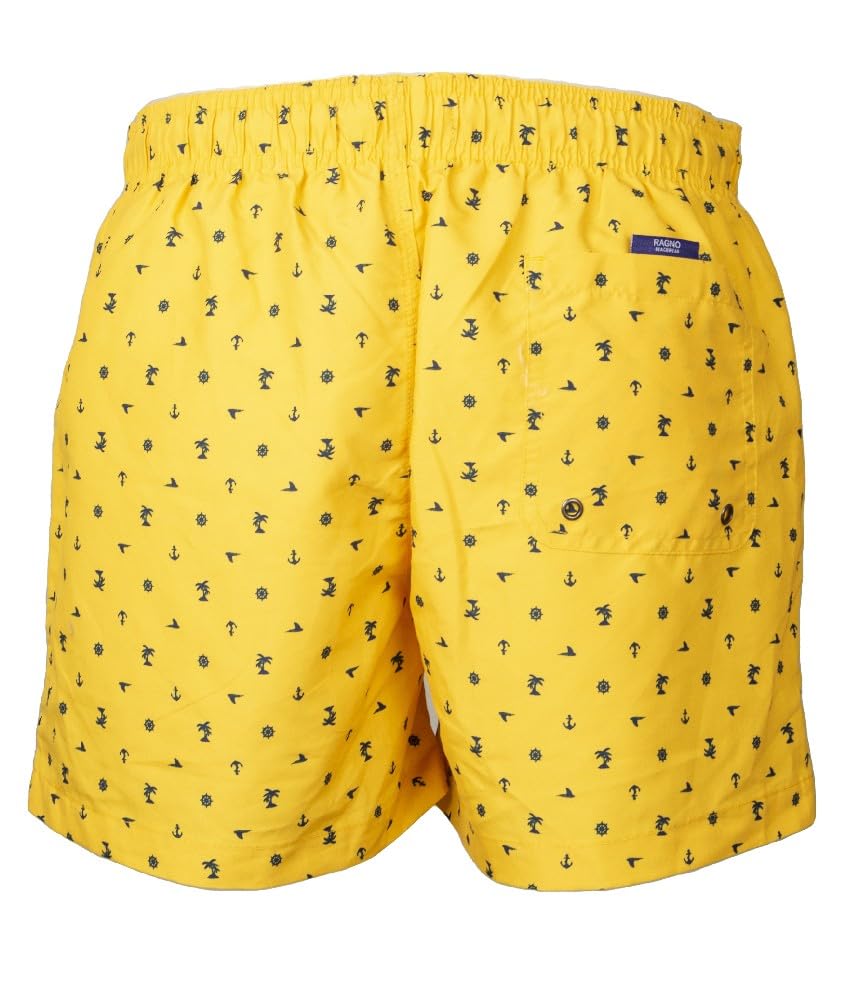 RAGNO Bóxer de playa Beachwear para hombre, Bañador, disfraz de playa o piscina, artículo U118EB bóxer Beachwear, 041F Fantasía Senape, I L - F 4 - D 5 - UK 40 - USA L