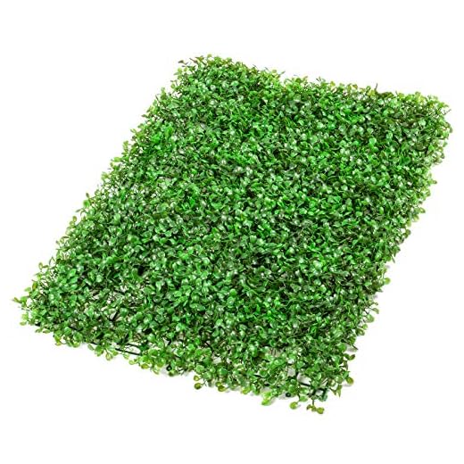 VEVOR Hierba Artificial Verde de 24 Piezas 61 x 40,6 cm, Panel de Boj de Hiedra Artificial de Alta Densidad contra UV y 100% PE, Plantas Artificiales Decorativas para Pared, Jardines, Patio Trasero