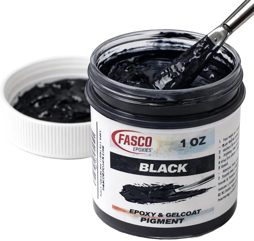 Fasco Epoxies Black Pigment for Epoxy Resin & Gelcoat – Concentrated Colorant - 1 oz