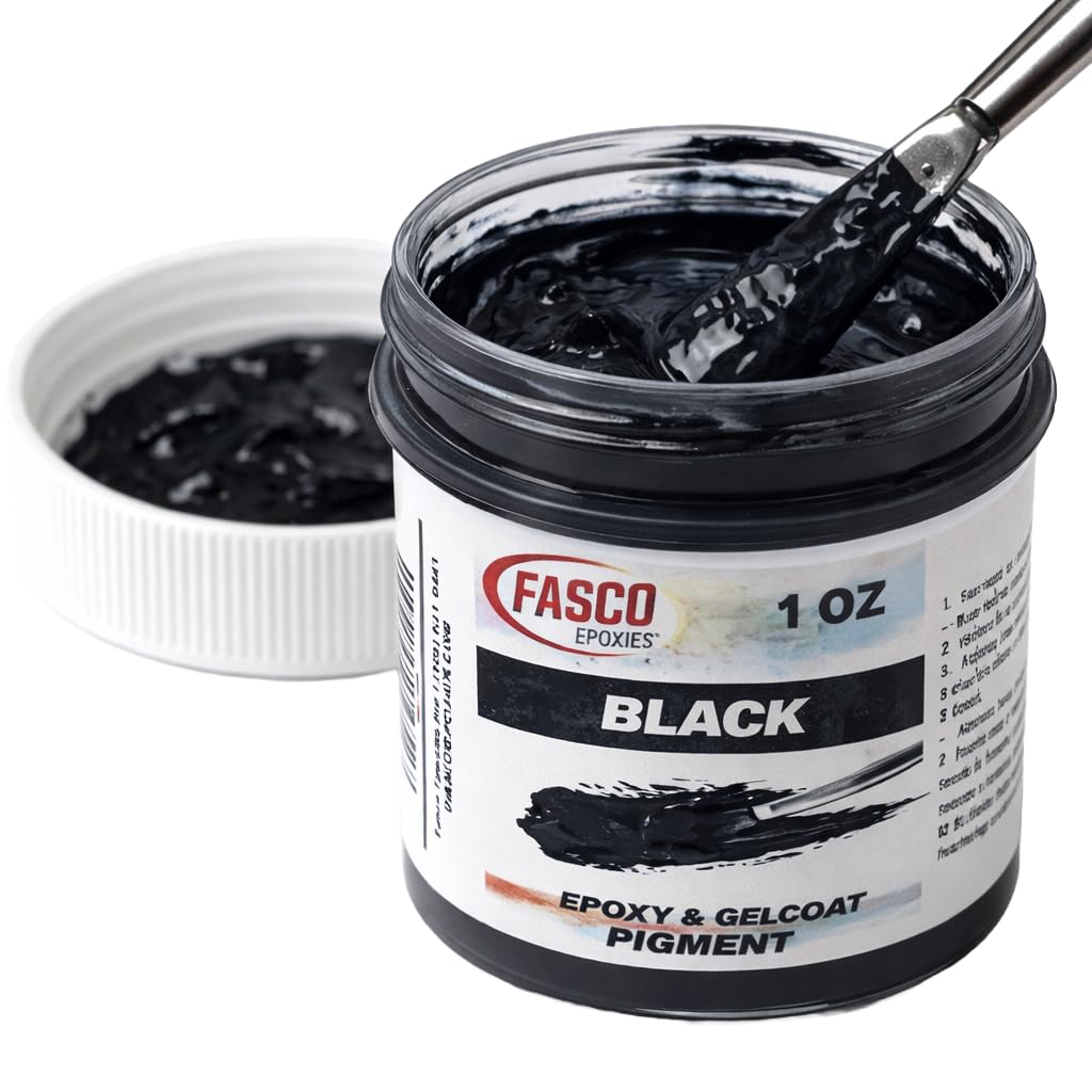 Fasco Epoxies Black Pigment for Epoxy Resin & Gelcoat – Concentrated Colorant - 1 oz