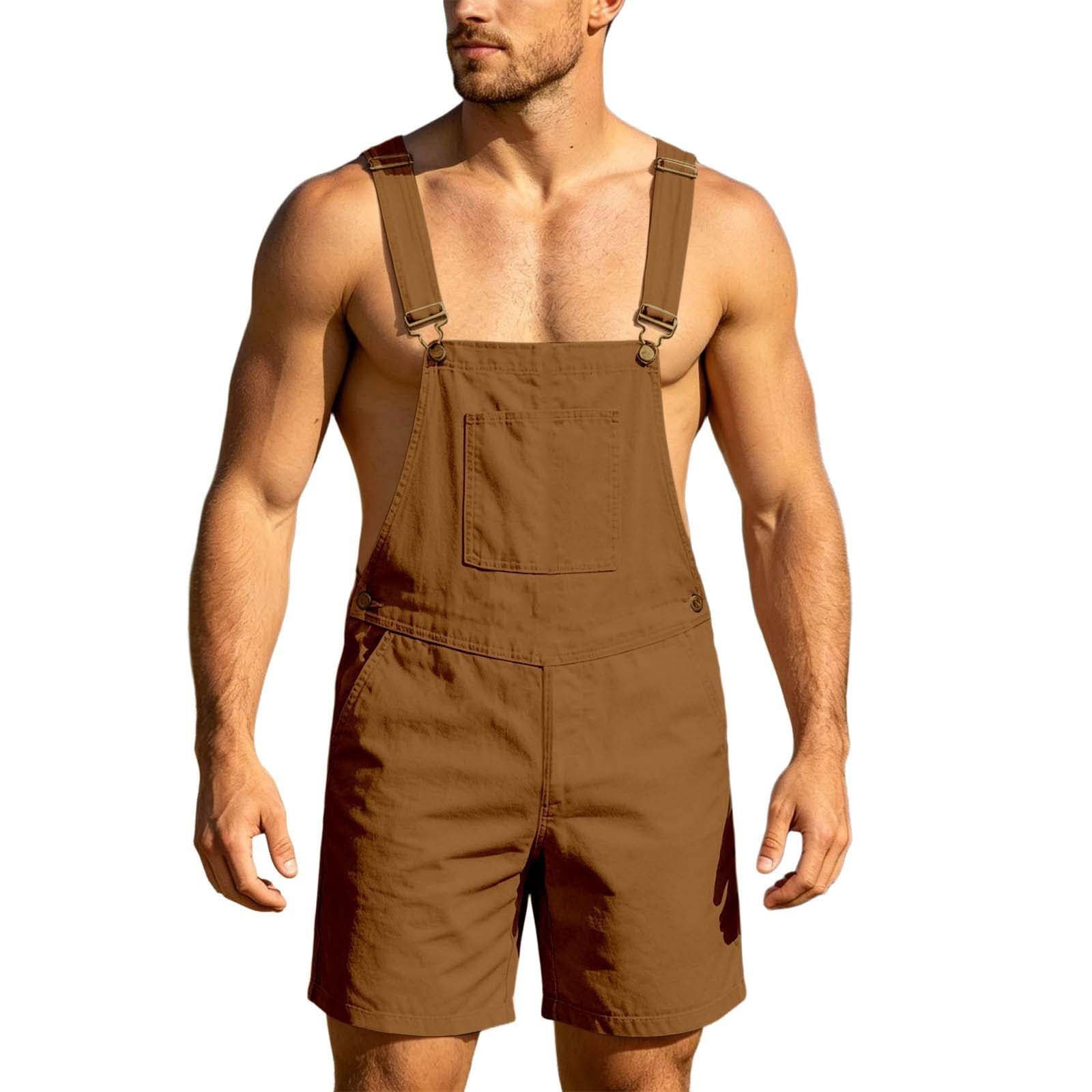 Peto para hombre vaquero corto: pantalones de trabajo de algodón ropa