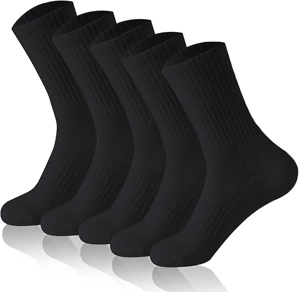 V-LAFUYLIFE Athletic Socks 5-Pack Anti-Blister Running Socks for Men & Women Moisture-Wicking Cotton Sports Socks