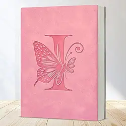 Caderno com letra inicial I, caderno, personalizado, monograma, presentes para mulheres, formatura, aniversário