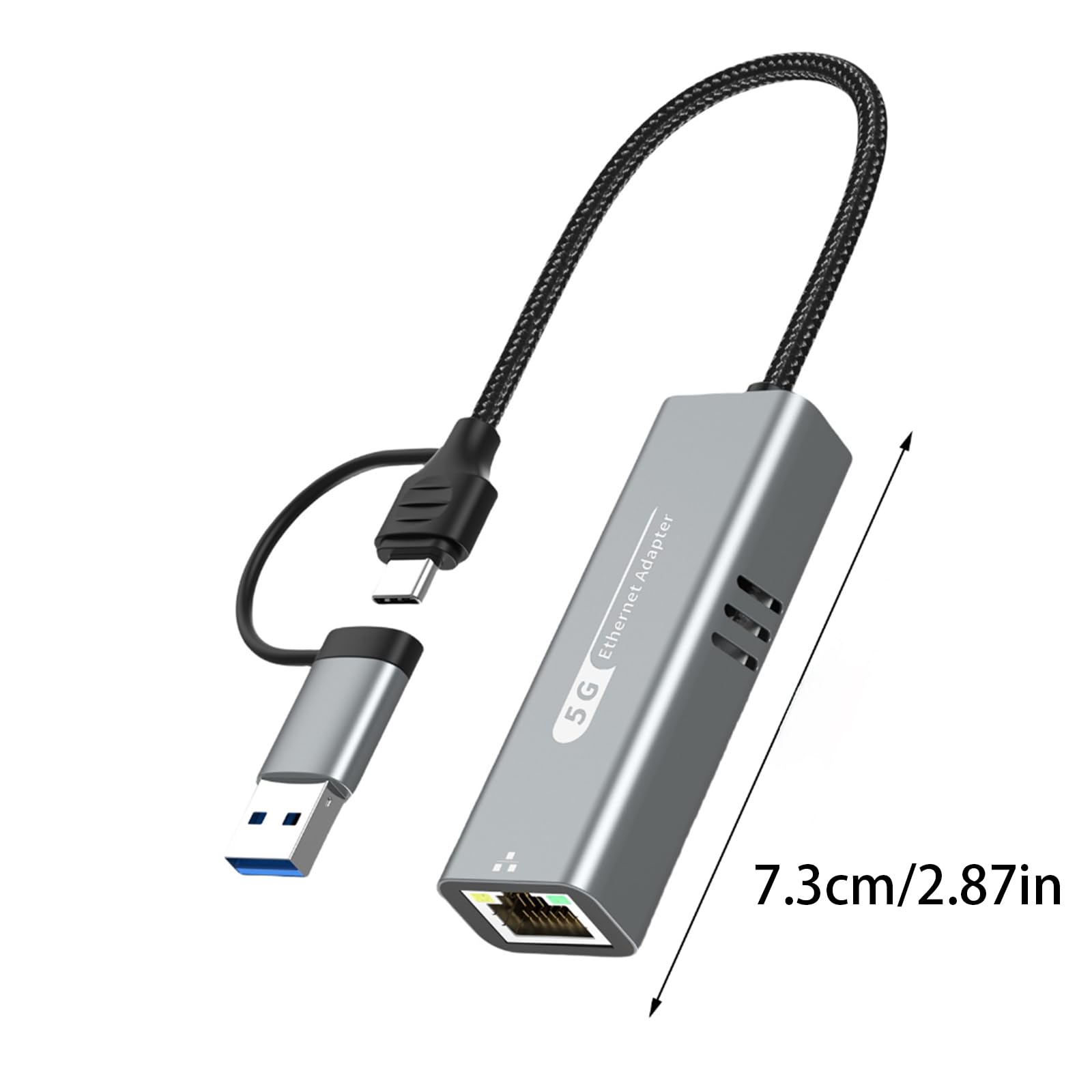 Tipo C di alluminio di USB alla cassa dell'alluminio dell'adattatore 5Gbps di rete RJ45 per il trasferimento efficiente dei dati