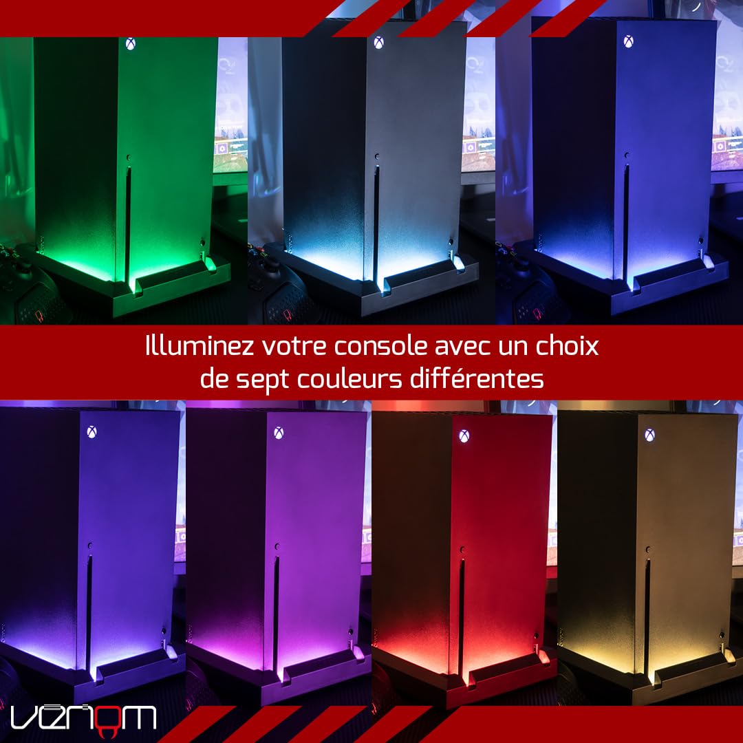 Venom Support de console lumineux à DEL multicolore (Xbox Series X) (Xbox Series X)