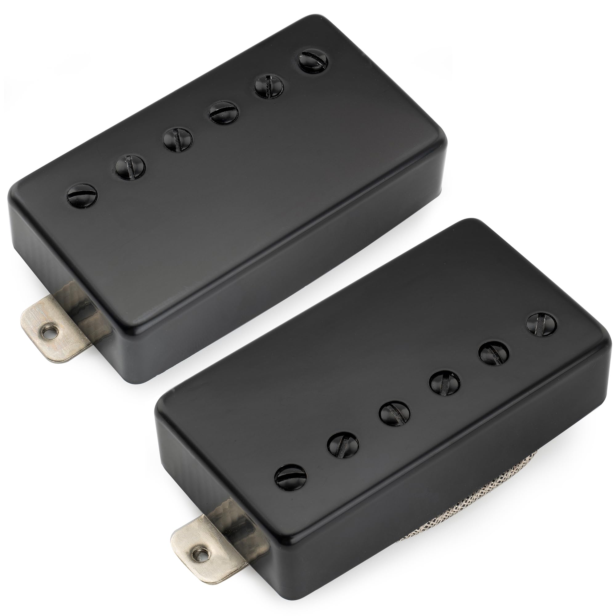 Musiclily Pro LP-CBLA Alnico 5 Covered Humbucker Tonabnehmer Set 7,8K/8,8K für LP Style E-Gitarre, Schwarz
