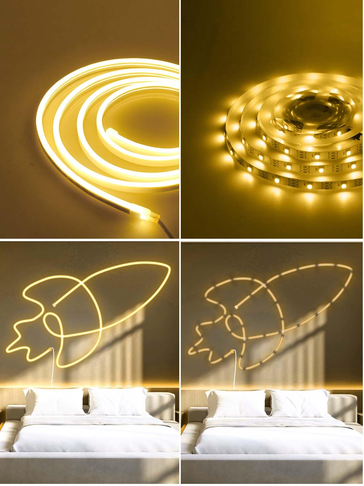 Ledstrip 2 meter warm wit Premium Plus - losse strip met 240 leds per