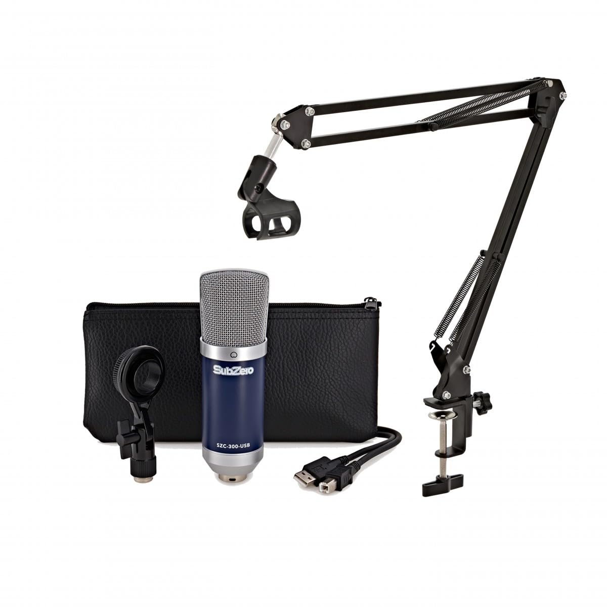 SUBZERO SZC-300 USB Microfono a Condensatore con Braccio per Microfono