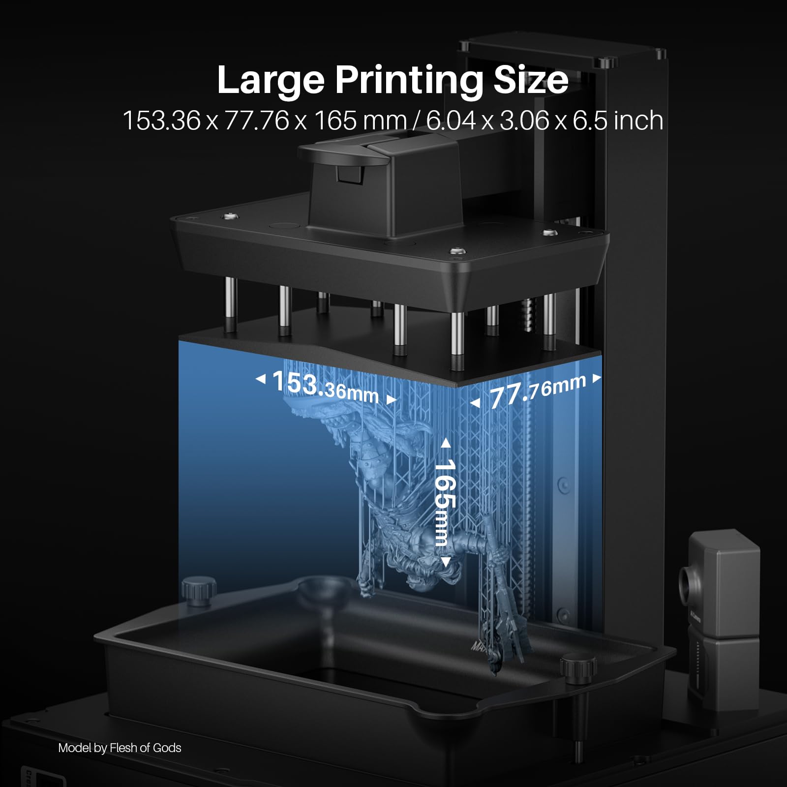 ELEGOO Mars 5 Ultra 9K Resin 3D Drucker, 150 mm/h Druckgeschwindigkeit, Intelligentes Auto-Leveling, Intelligente Fehlererkennung, WiFi-Datenübertragung, Druckvolumen 153,36 x 77,76 x 165 mm³