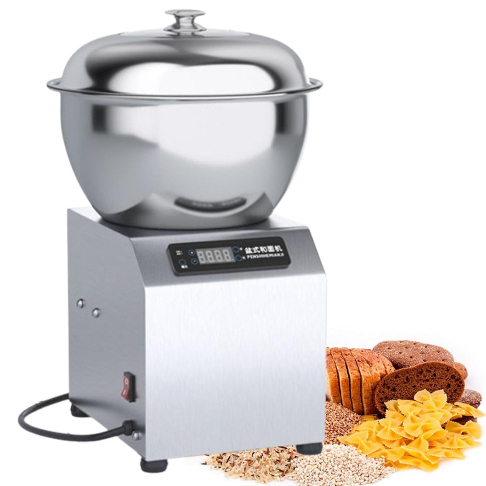 Przemysłowy mikser do ciasta 2200 W z timerem, spiralna maszyna do wyrabiania ciasta ze stali nierdzewnej 5–8 kg, mieszanie w przód/w tył 5KG/11QT