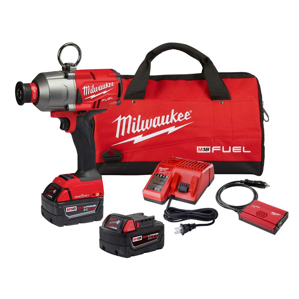 COMBLU Milwaukee 2865-22 M18 FUEL 7/16 in. Hex Utility High-Torque Impact Wrench with ONE-KEY Kit