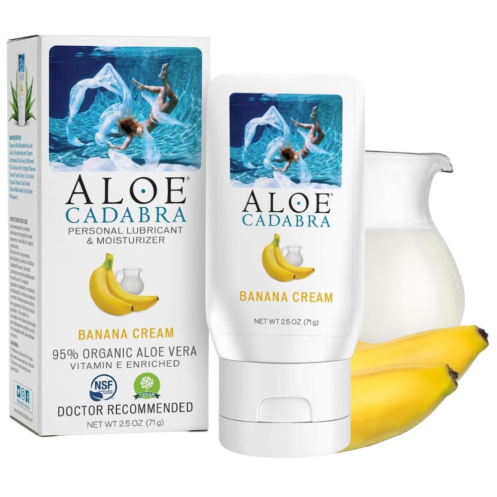 Aloe Cadabra Organic Water Based Lube, Banana Cream, 2.5oz, 1 Pack