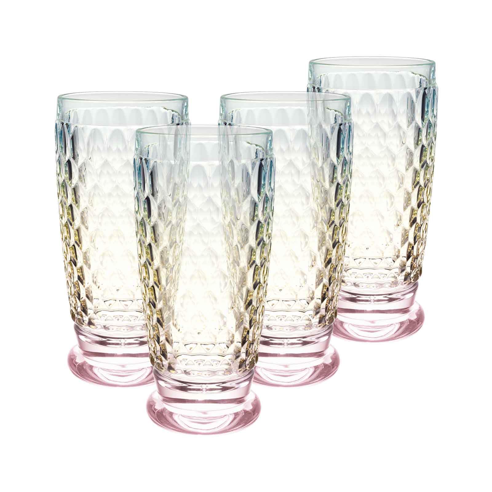 Villeroy & Boch Boston Pearl Longdrinkglas 4er Set, Bunt Schimmernd, Spülmaschinenfest, Trinkglas für Cocktails und Longdrinks, Buntes Glas, Kristallglas