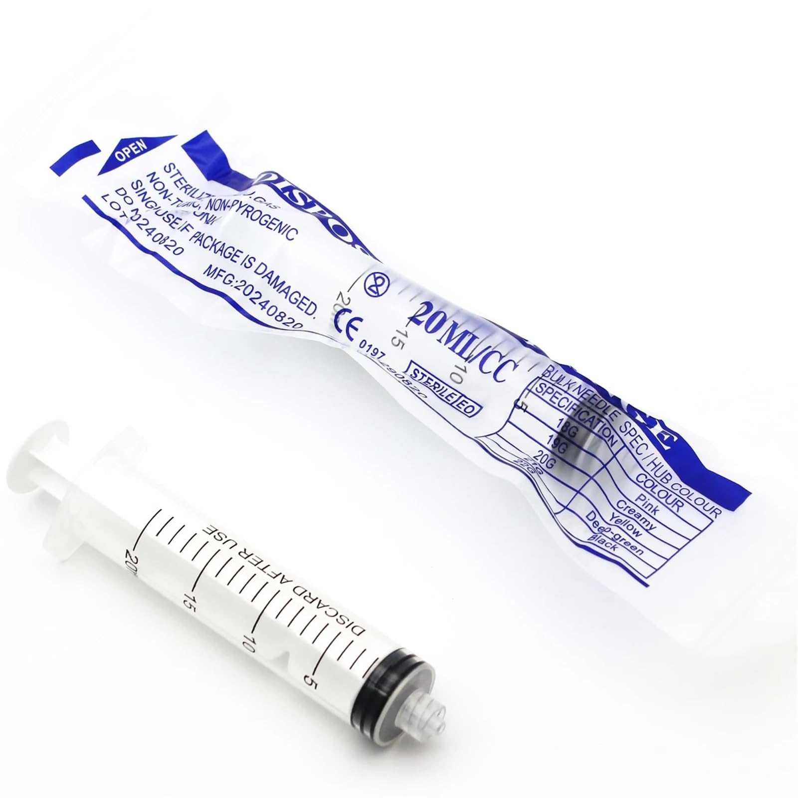 Lot de 50 seringues de 20 ml pour mesurer, nourrir les animaux domestiques, distribuer de l'huile et de la colle