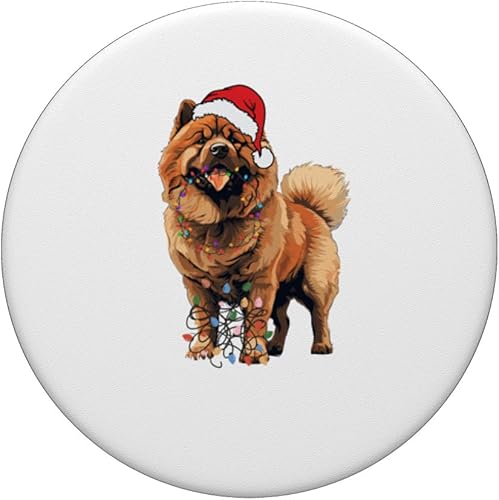 Miniatura 3 de Chow Chow dog Christmas PopSockets Standard PopGrip