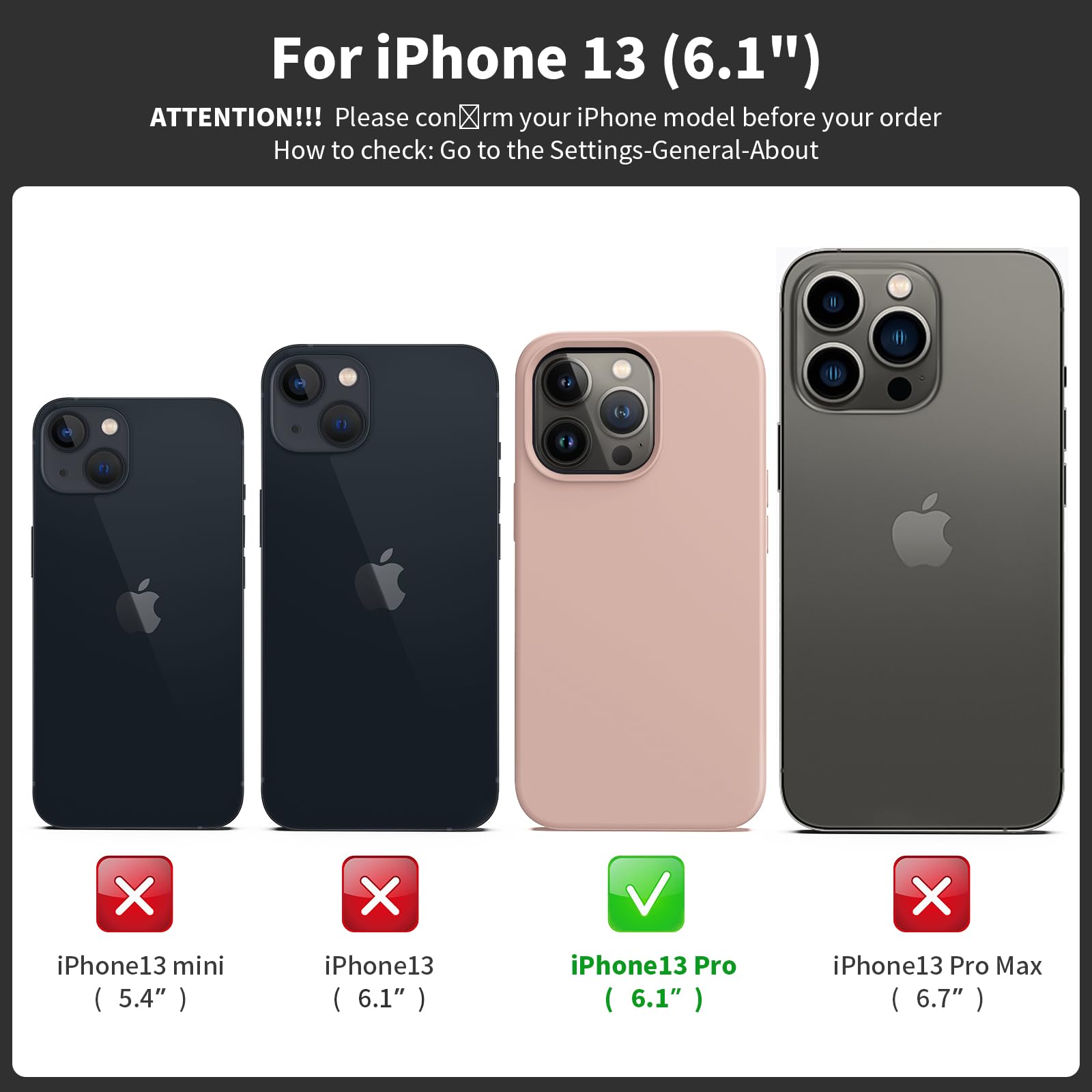 TIIXXE Silicone Case Compatible with iPhone 13 PRO Case Soft Ultra Slim Protective Shockproof Liquid Silicone Phone Case,Anti-Scratch Microfiber Lining - Image 2
