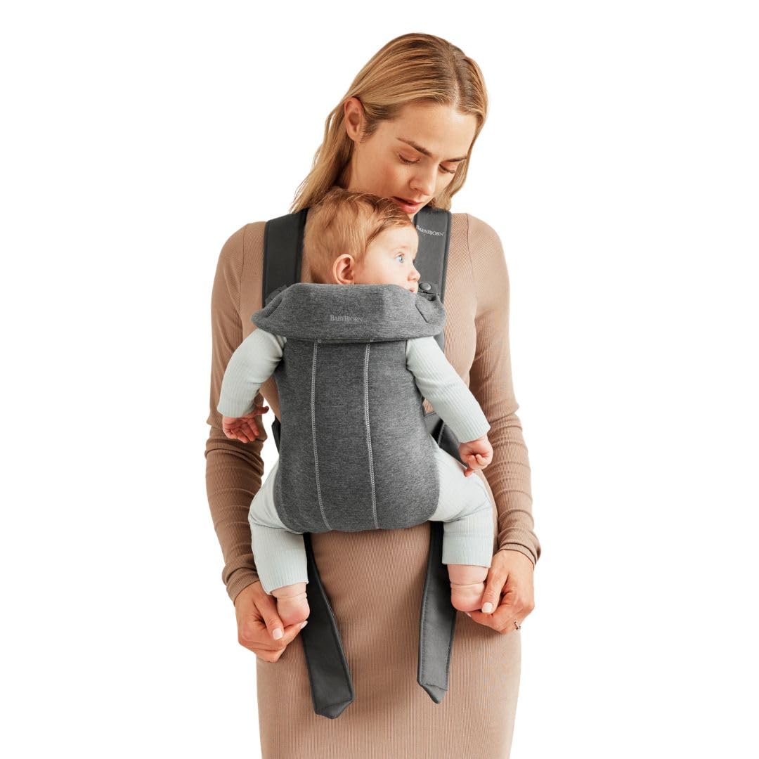 BABYBJÖRN Baby Carrier Mini, 3D Jersey, Dark Grey
