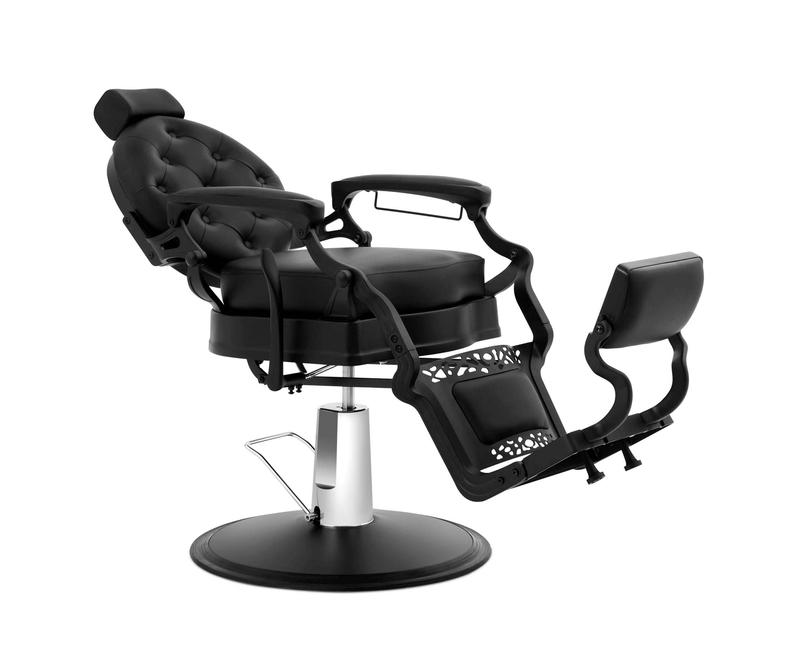 BNSNY Vintage Barber Chair for Barbershop Salon Hydraulic Recline Salon Chair for All Purpose with Headrest Heavy Duty Base Height Adjustable (Black)