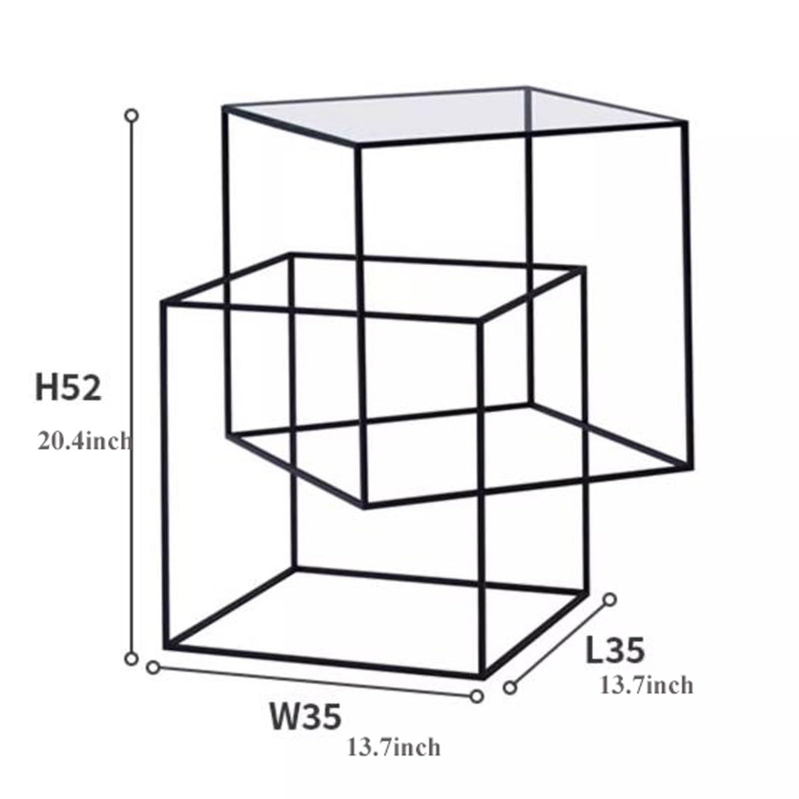 eexbz Sofa Square End Table, Narrow Side Table with Tempered Glass Tabletop and Metal Frame, Beside Sofa Side Table, Nightstand for Living Room, Bedroom, Balcony, and Office Sofas for Living Room