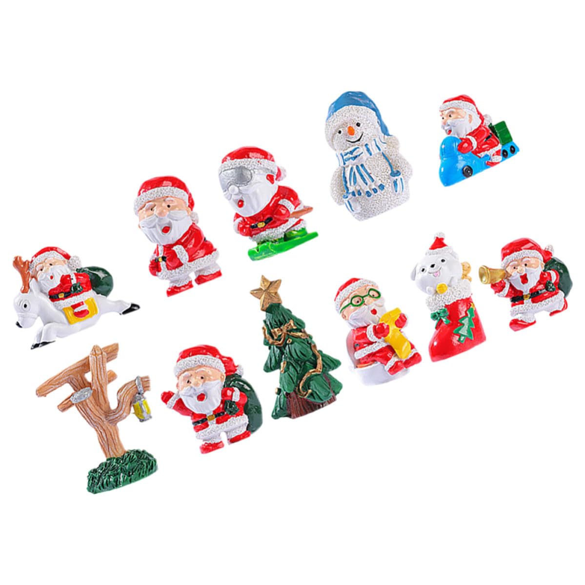 TOYANDONA 55 Piezas Figura de Muñeco de Escarcha Navideña de Resina para