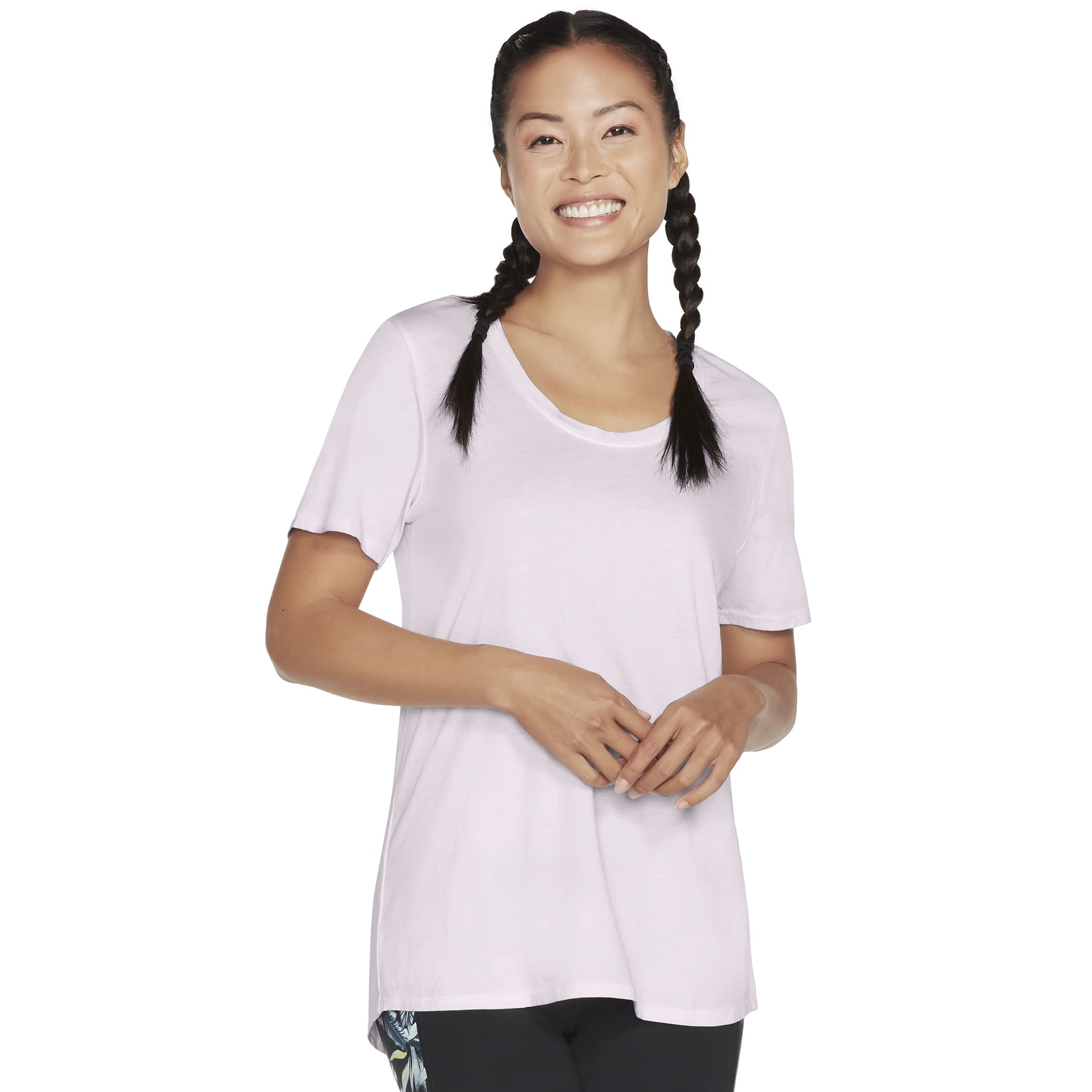 Skechers Women's Orchid Hush Diamond Wash Hatha Scoop Neck Tunic Tee