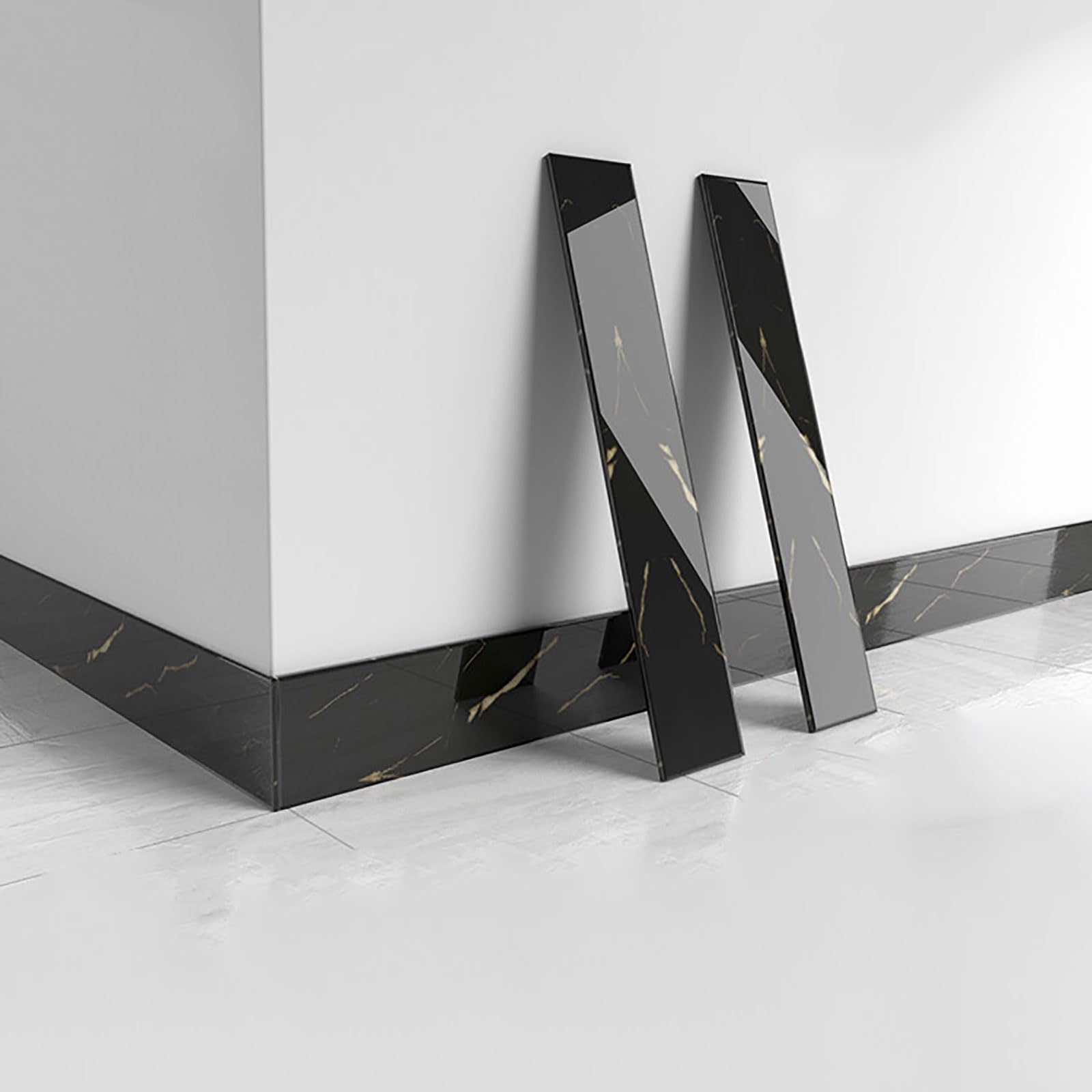 COYOUCO 10 Piezas De Rodapié De PVC Autoadhesivo, Longitud 60 Cm, Moldura De Esquina De Pared De Plástico, Tira De Protección De Bordes, Pelar Y Pegar para Azulejos Y Moldura De Pared,10cm