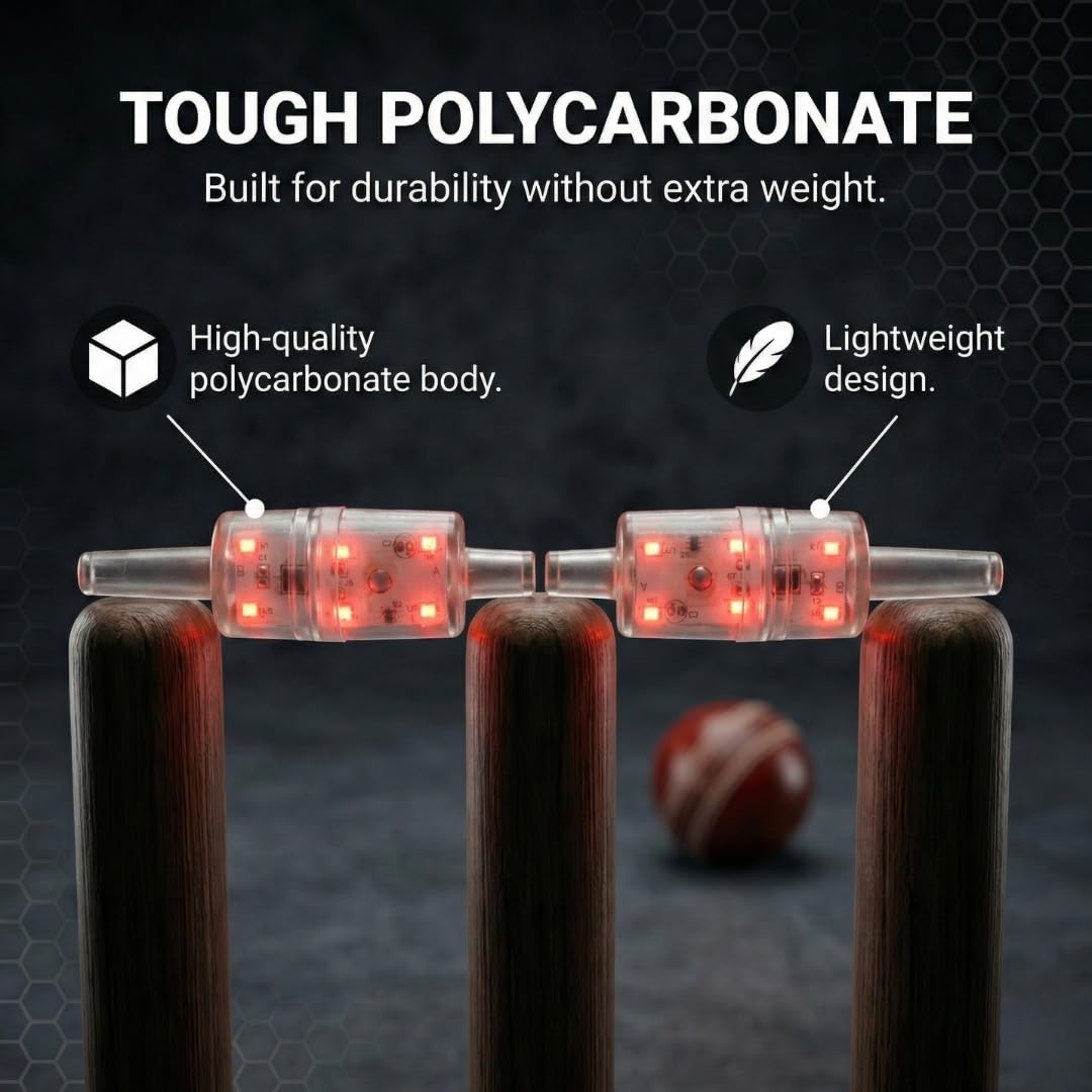 KD Willmax Bastoncini da cricket a LED, lampeggianti rossi attivati dagli urti, resistenti all'acqua, set da 2, batterie non incluse.