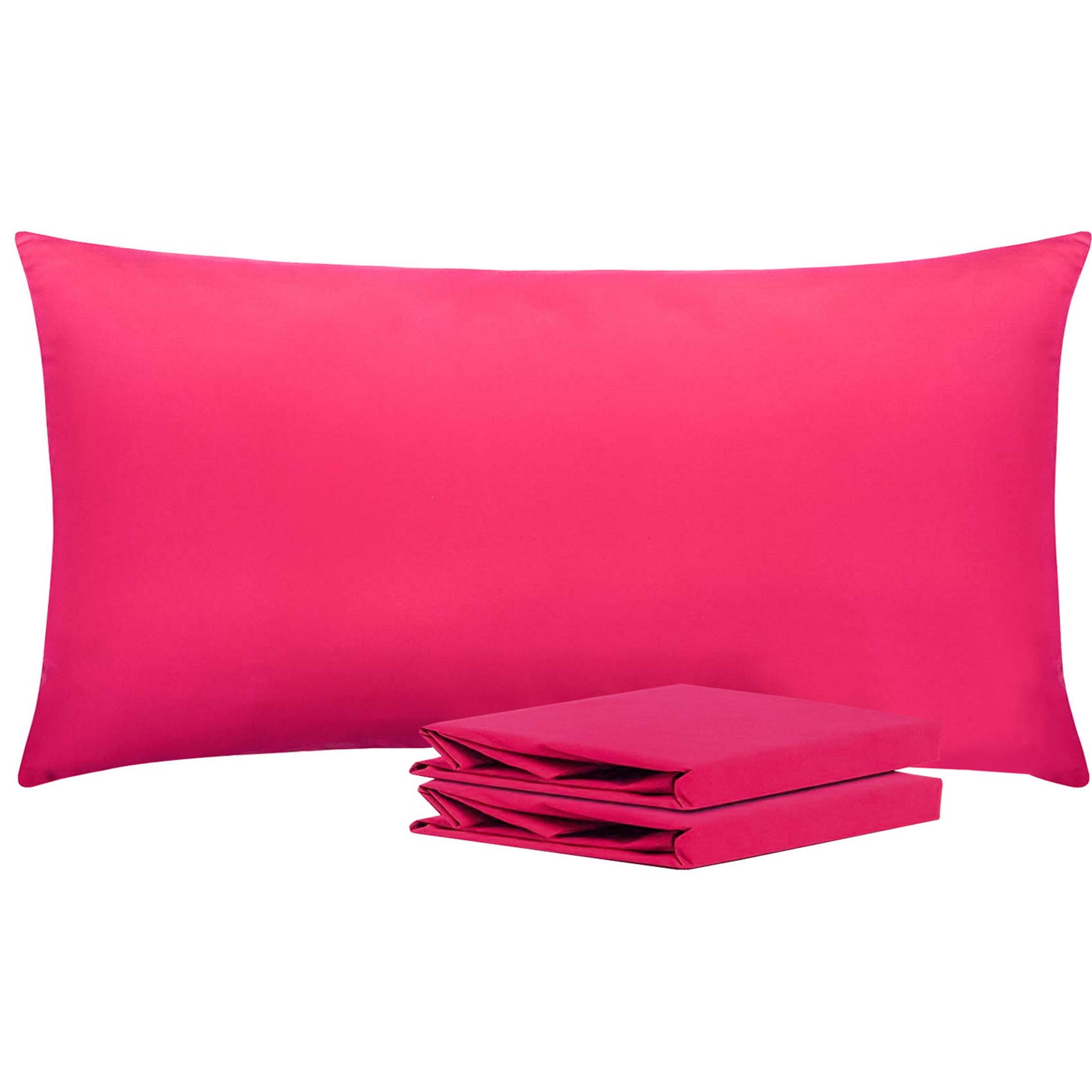 NTBAY Microfiber King Pillowcases, 2 Pack, 20 x 40, Magenta