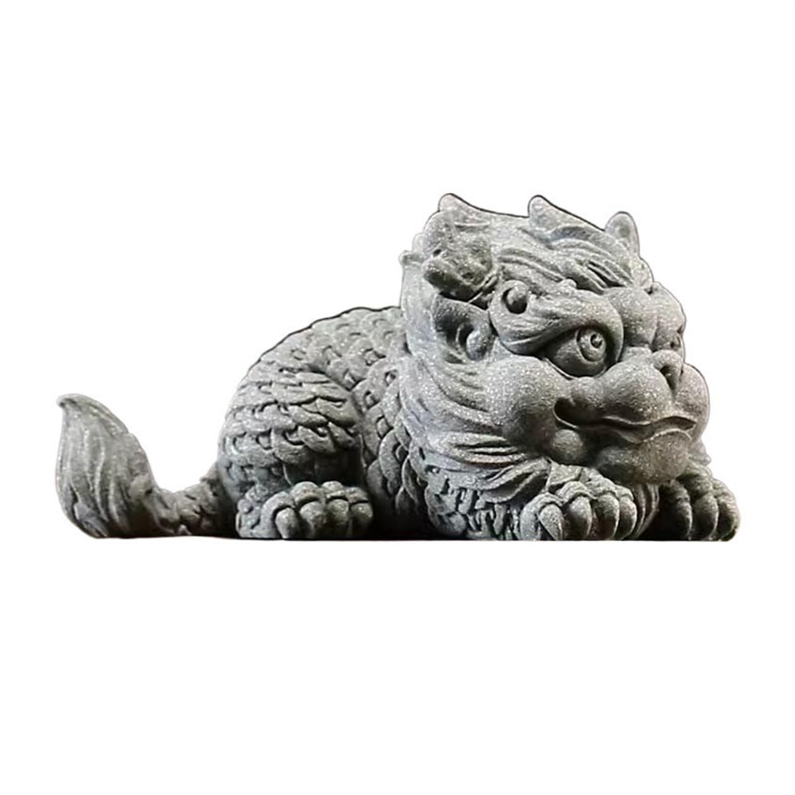 Tabletop Figurines Green Sandstone Beast Pixiu Decorations Chinese Home Living Room Desktop Tea Pet Ornaments Attract Wealth Feng Shui Ornaments Home Decor Statue (Color : B)