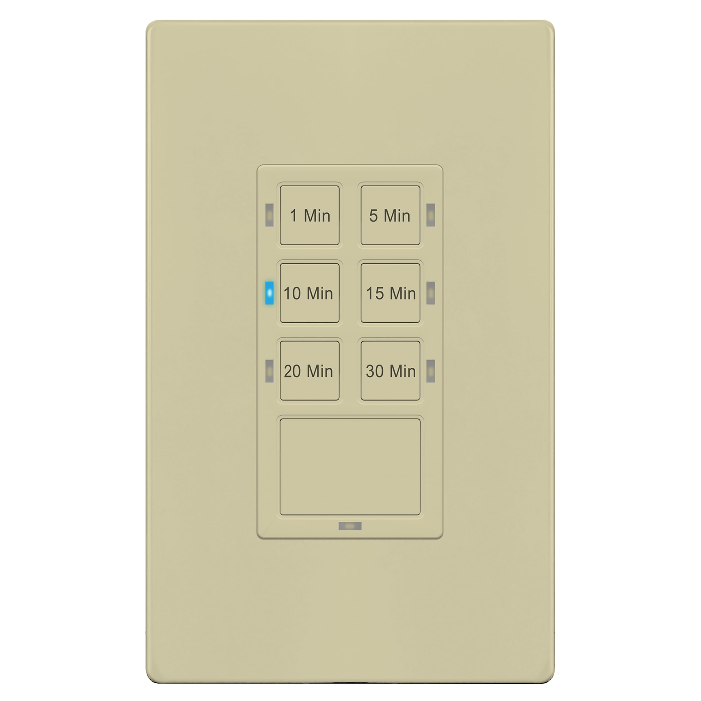 TG Countdown Timer Switch for Bathroom Fans and Household Lights, 1-5-10-15-20-30 Min Settings with Manual Override, Always On Blue LED, Neutral Wire