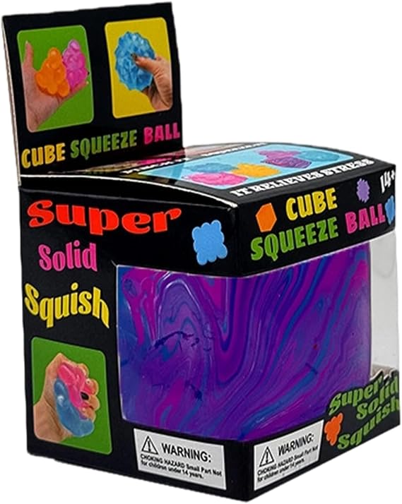 Squishy Stress Cube for Adults,Squishy Slow Rising Fidget Cube Sensory for Anxiety Stress Relief High Density Ice Squeeze Ball Cubes Purple (Purple) image 2