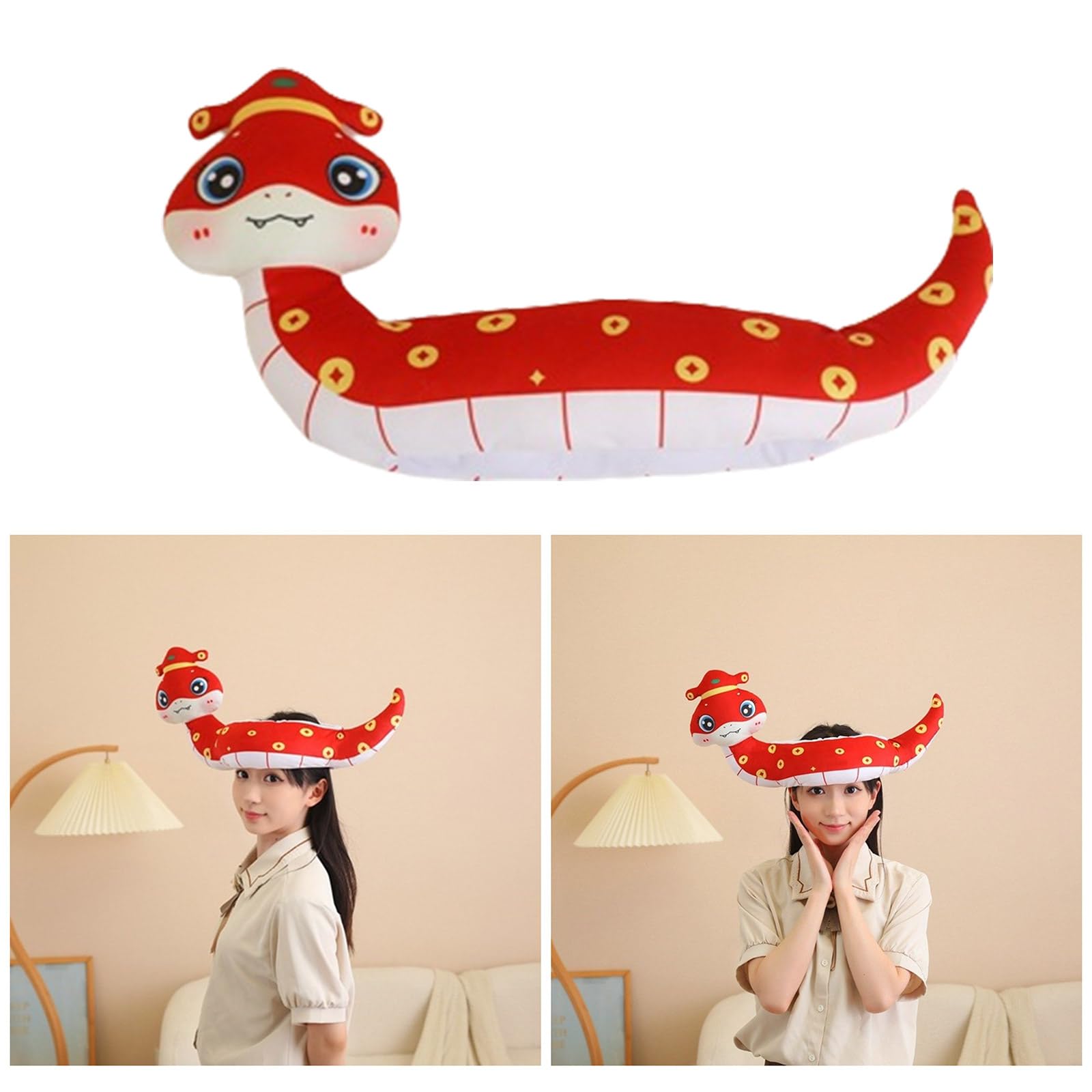 GRABAGECAN Snake Mascots Headgear Plush Comfortable Headpiece Adults 3D Mascots Plush Hat Costume Accessory