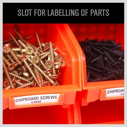 Miniatura 5 de Sistema de estante de almacenamiento montado en la pared de 30 compartimientos, organizador de herramientas de garaje resistente para tornillos,