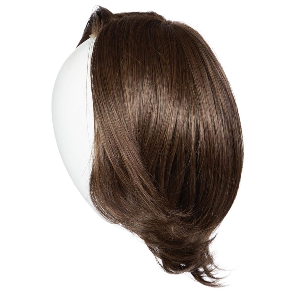 Raquel Welch Take A Bow Chin Length Layered Wig With Hand Tied Base by Hairuwear, Petite Average Cap, RL8/12SS Shaded Iced Mocha