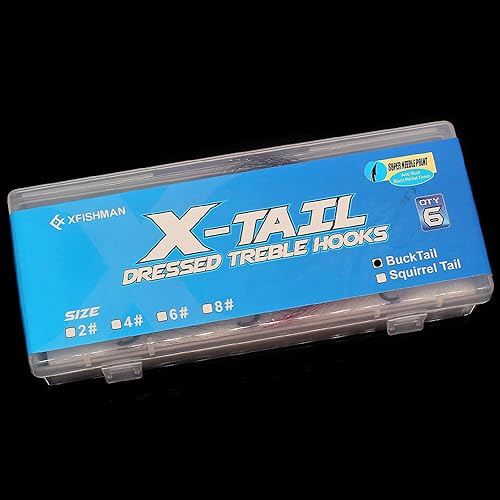 Miniatura 7 de Juego de ganchos para pesca con forma de cola de ardilla y plumas, de agua dulce, tamaño 2, 4, 6, 8, paquete de 6