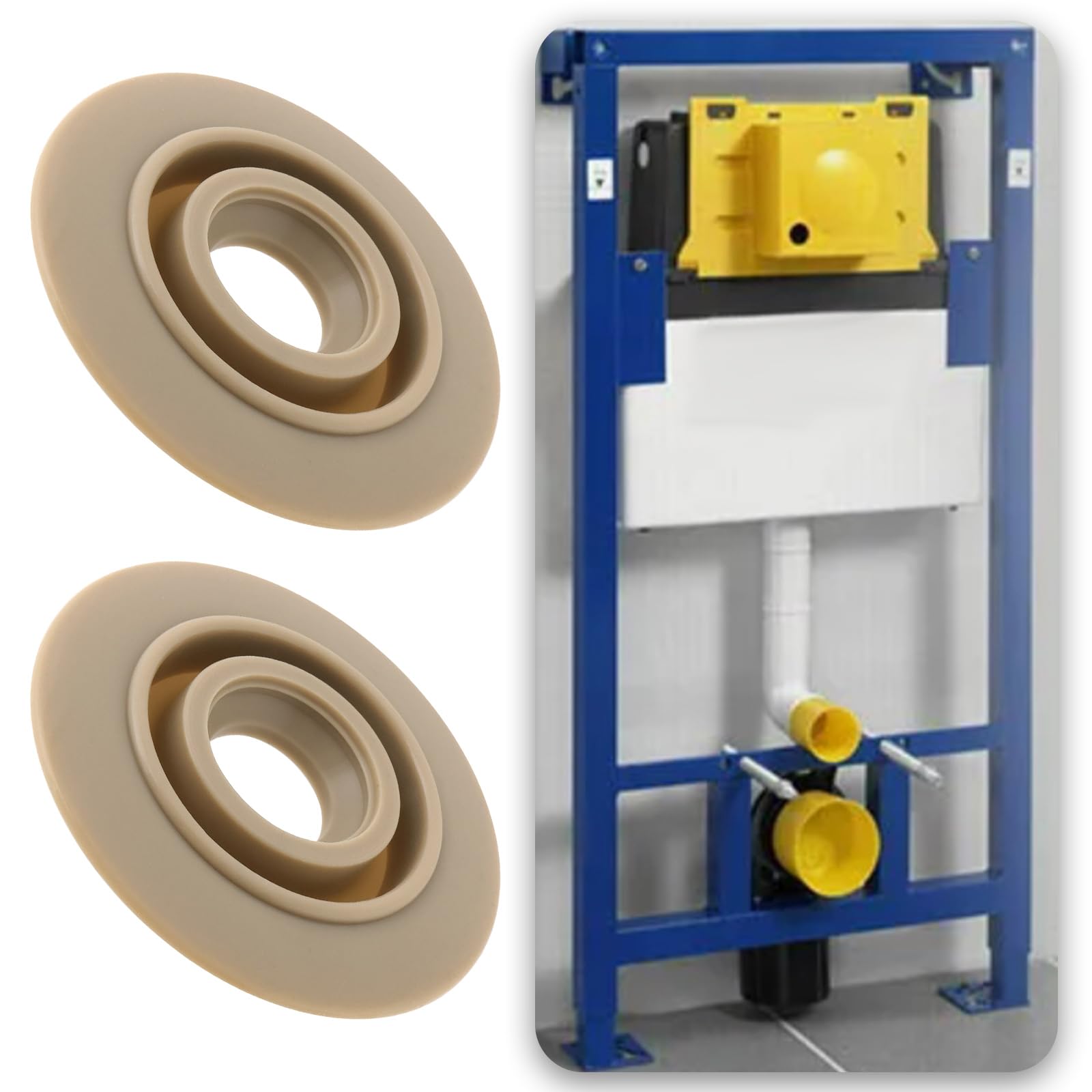 Create idea 2Pcs Flush Valve Seal Washer Diaphragm Syphon Washer OD 68mm ID 19mm H 10mm Flush Valve Seal Compatible with Wisa 1270 DF/336 DF Flush Valves - Image 2