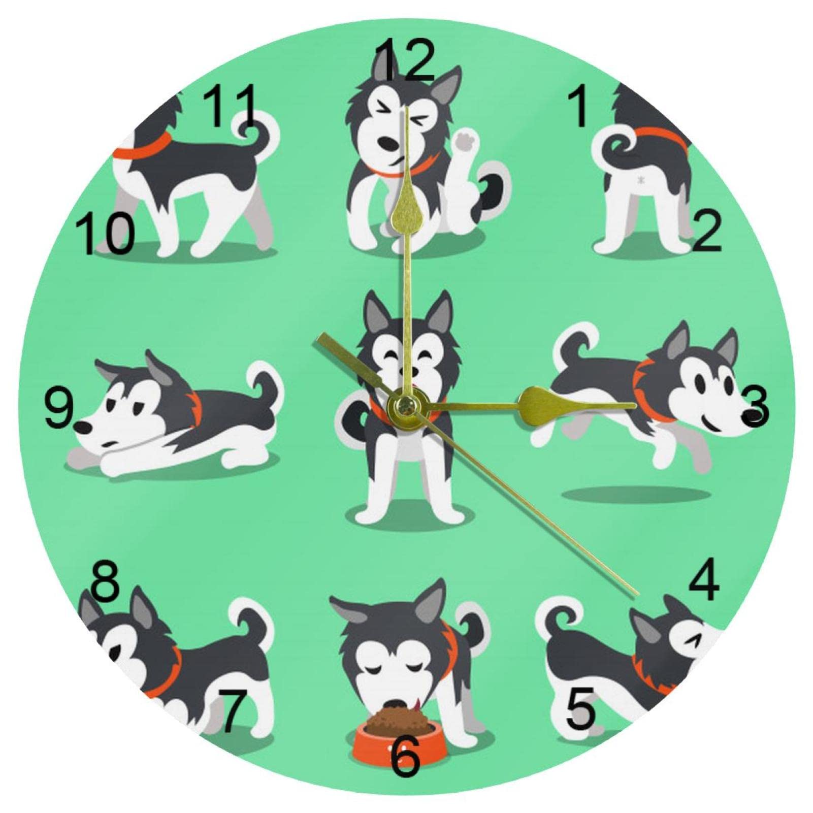 Horloge murale à quartz husky 25,4 cm silencieuse pour salon
