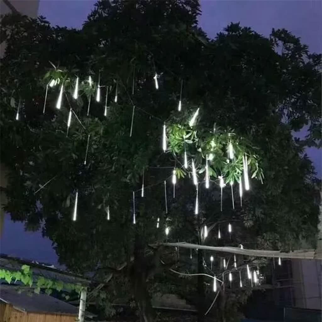 Luci fatate, luci di Corde GUIDATO Meteor Shower Light Tube, Adatto for L'Albero di Natale Festa di Nozze Decorazione della casa Bianco (Dimensione : C)