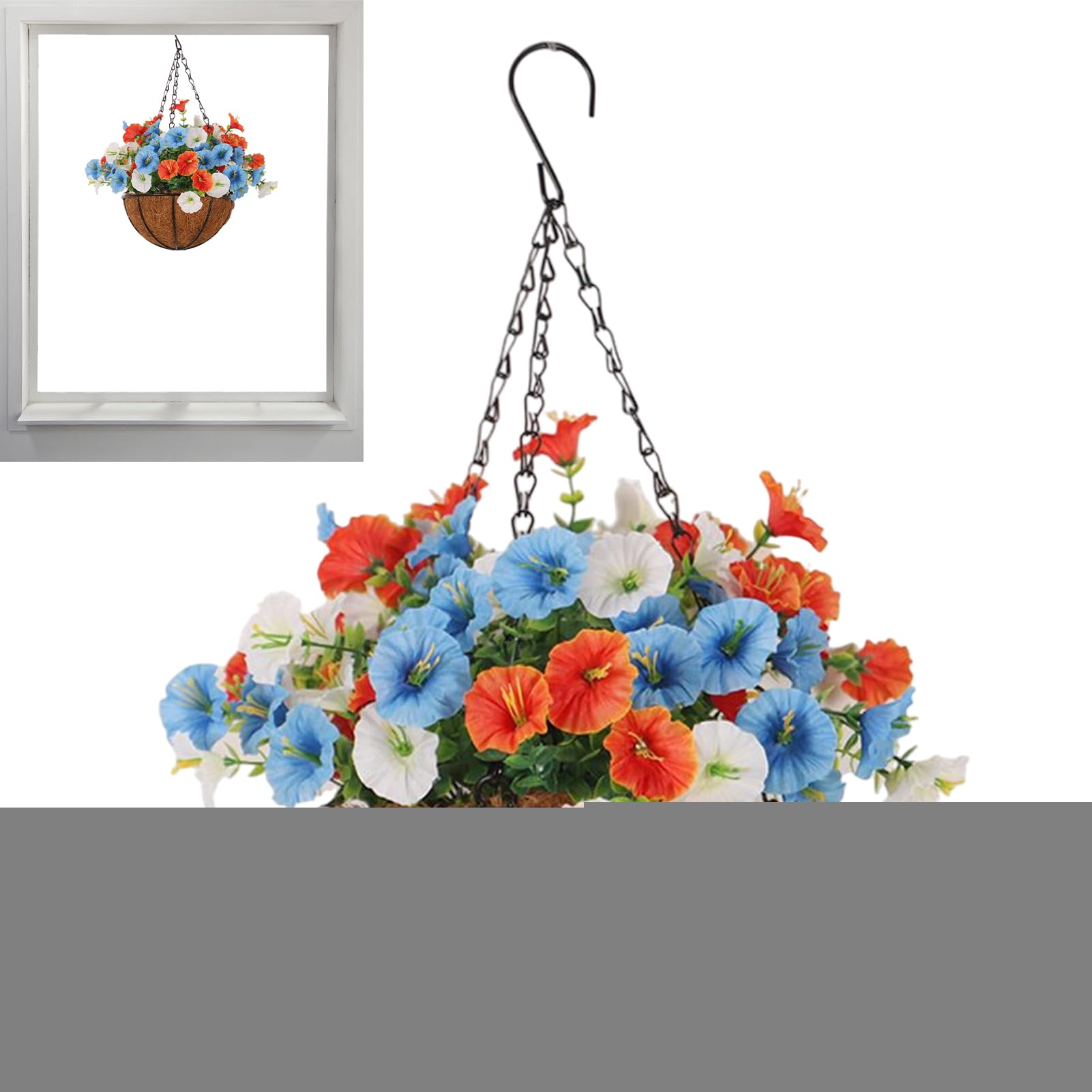 Fausses fleurs de décoration extérieur et intérieur avec panier résistant
