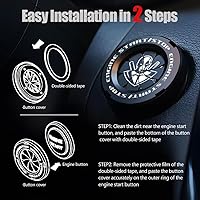 Vista 36 de Tybasthe Cubierta giratoria para botón de oprimir arranque y apagado de motor de automóvil, calcomanía de Batman, decoración interior, cubierta