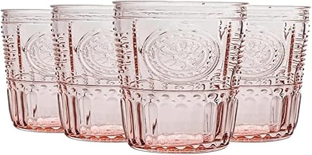 Bormioli Rocco 387595GRS021523 Romantic Pack of 4 Glasses, Pink, cl 34