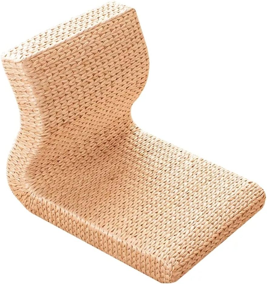 Handmade Rattan Floor Legless Chair Tatami Backrest for Balcony Bay Window Living Room Bedroom