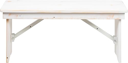 Miniatura 27 de Merrick Lane Tinsley - Banco plegable de pino macizo rústico antiguo de 40 x 12 pulgadas Rústico antiguo,Blanco rústico antiguo,Negro lavado,Natural