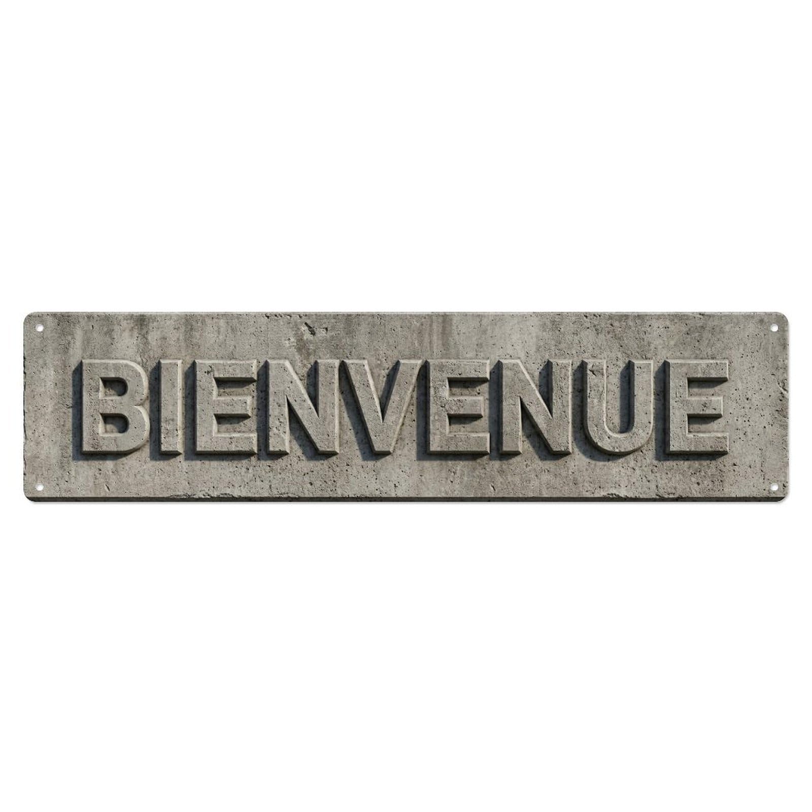 Textured Concrete Industrial Welcome Metal Tin Skinny Sign Plaque Wall Decor for Cafe, Club Bar, Office, Home Garden Metal Poster 4x16Inch