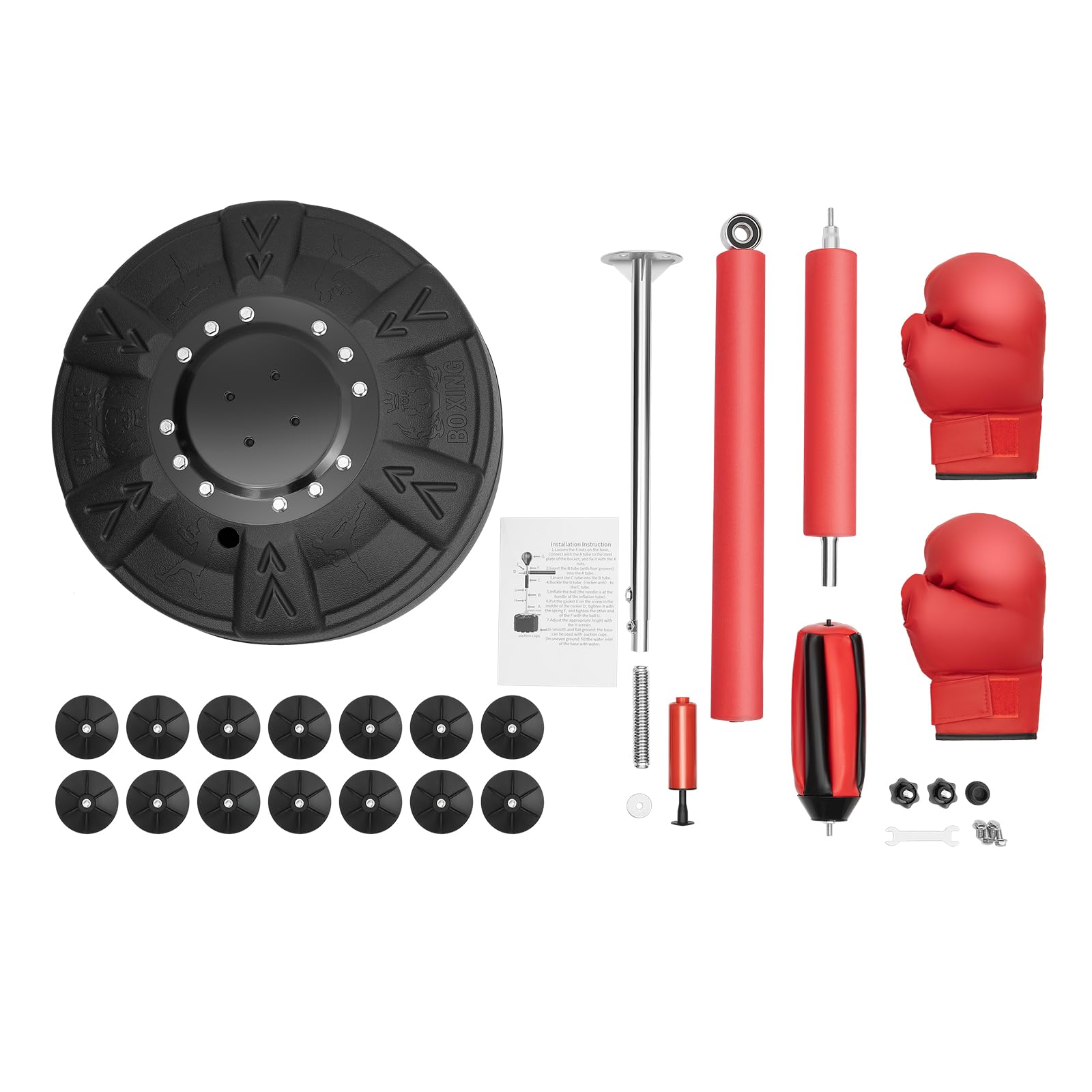 HöHenverstellbarer Standboxtrainer Stehender Boxsack Boxball Boxballtrainer Geeignet FüR Fitness- Und Boxbegeisterte Im Wohnzimmer Balkon Studio Garten Trainingsraum Fitnessstudio Mehr