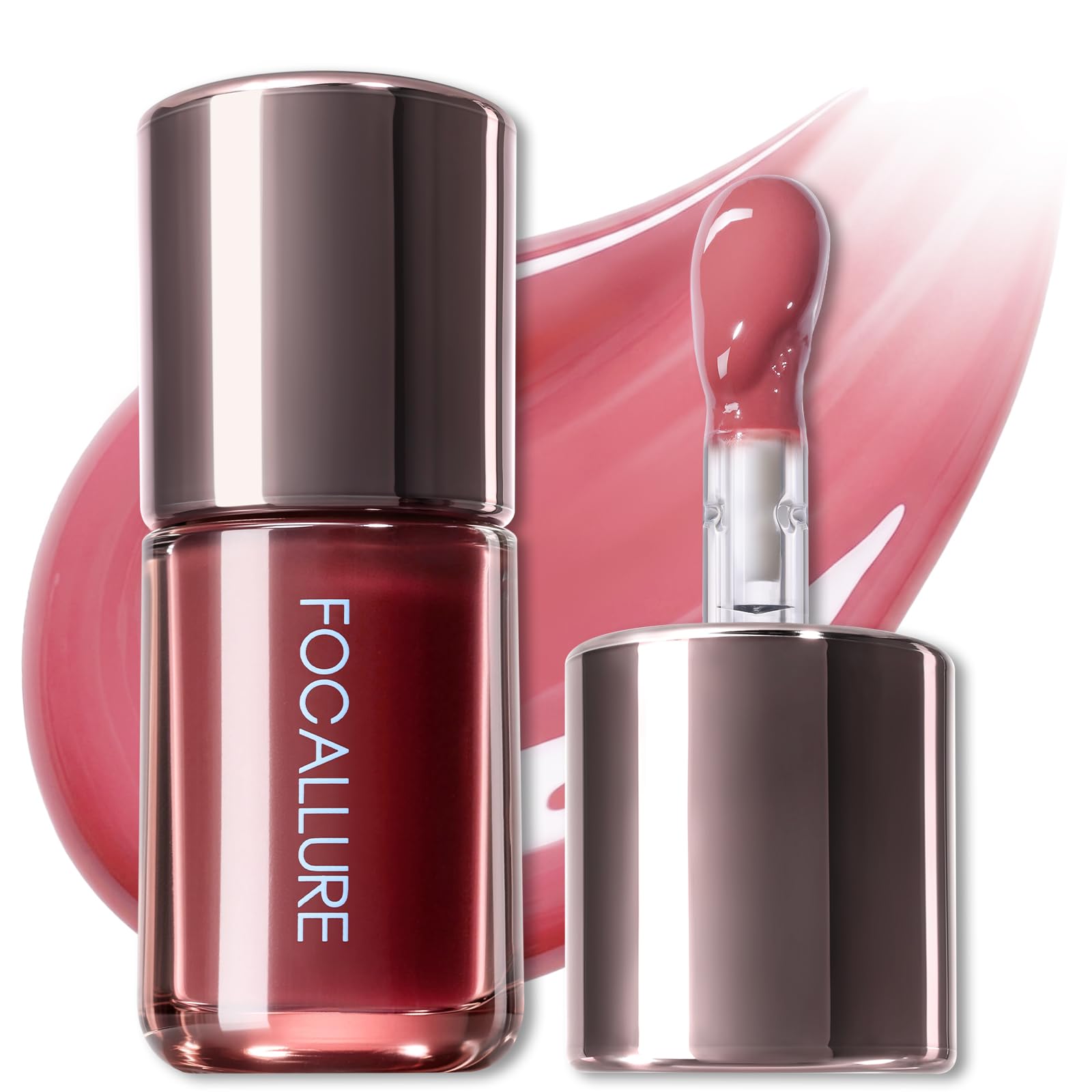 FOCALLURE Lip Plumper Gloss - High Shine for Plumping & Hydrating, PK07 PK07 Pink Latte