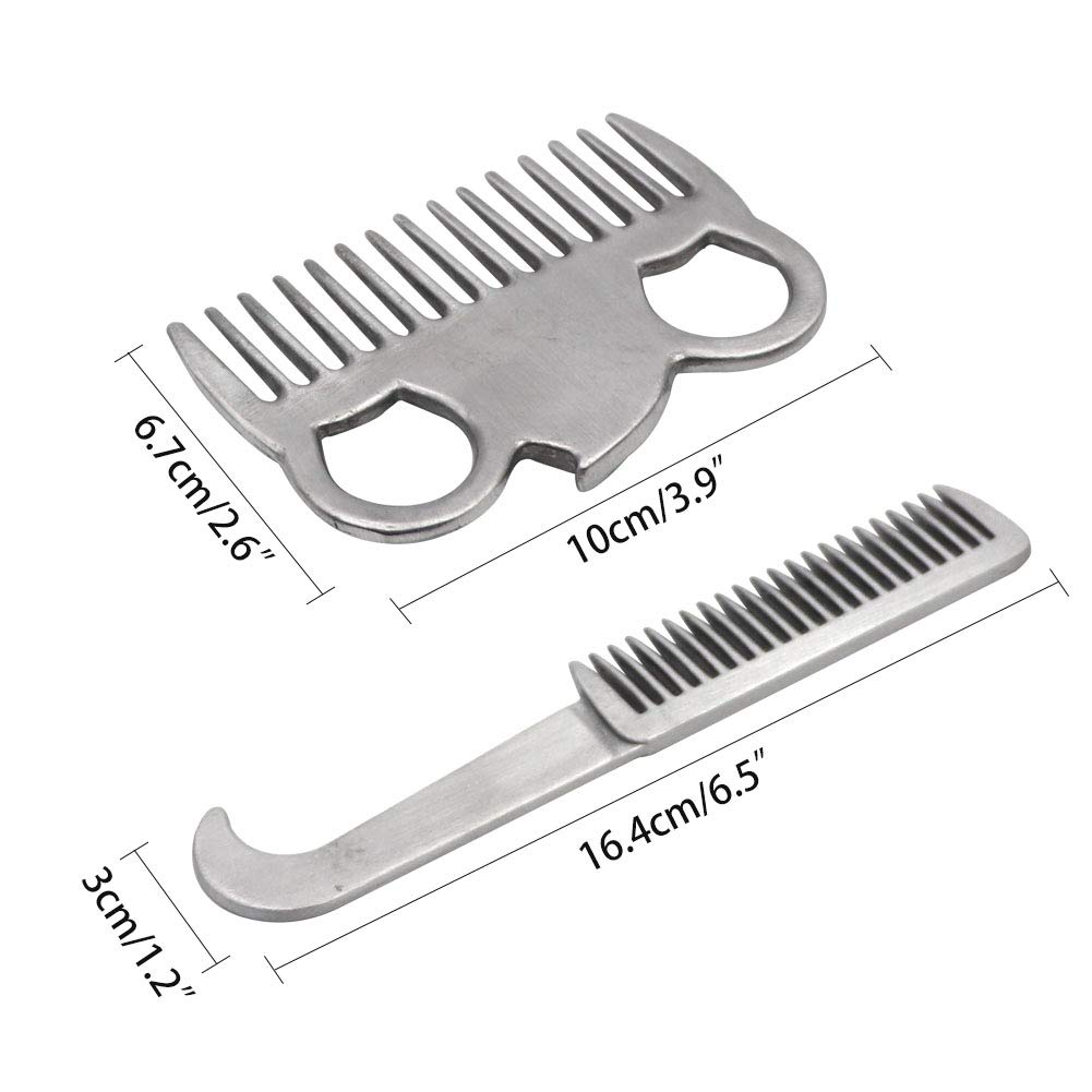 MUALROUS Horse Grooming Kit 10PCS Horsehair Cleaning Set Brush Set Brush Cleaning Kit for Horses Equestrian Brush Curry Comb Horse Cleaning Tool Set - Image 4