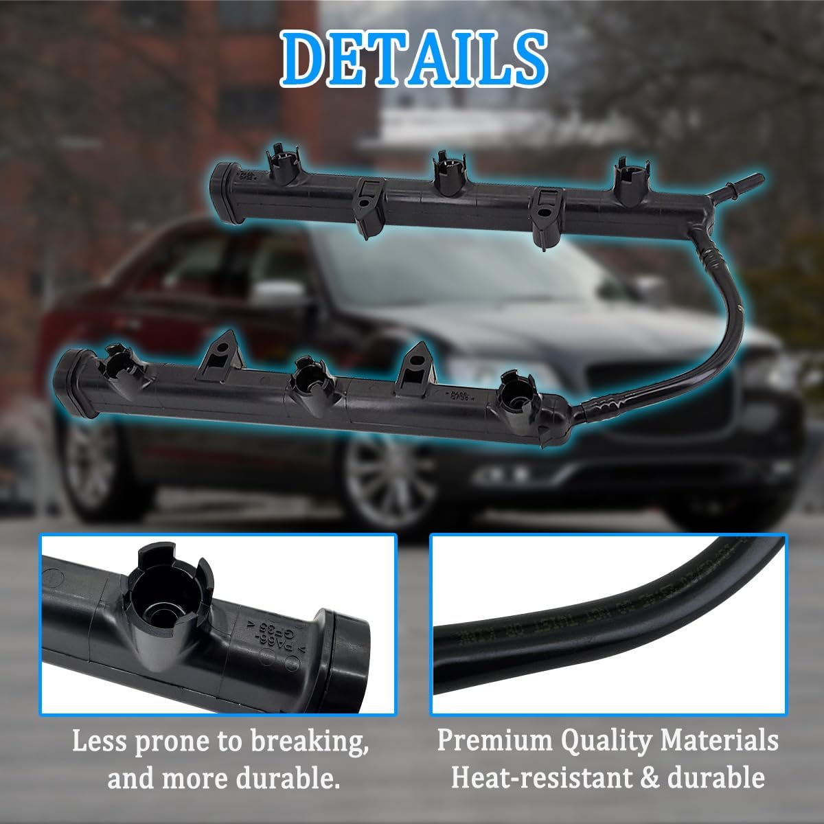 53034198AC Fuel Rail fits for Jeep Dodge Ram 2011-2025 Grand Cherokee 2011-2014 Chrysler 200 300 2011-2025 Challenger Charger Durango 2011-2019 Journey 2011-2014 Avenger 2014-2025 ProMaster 3.6L V6